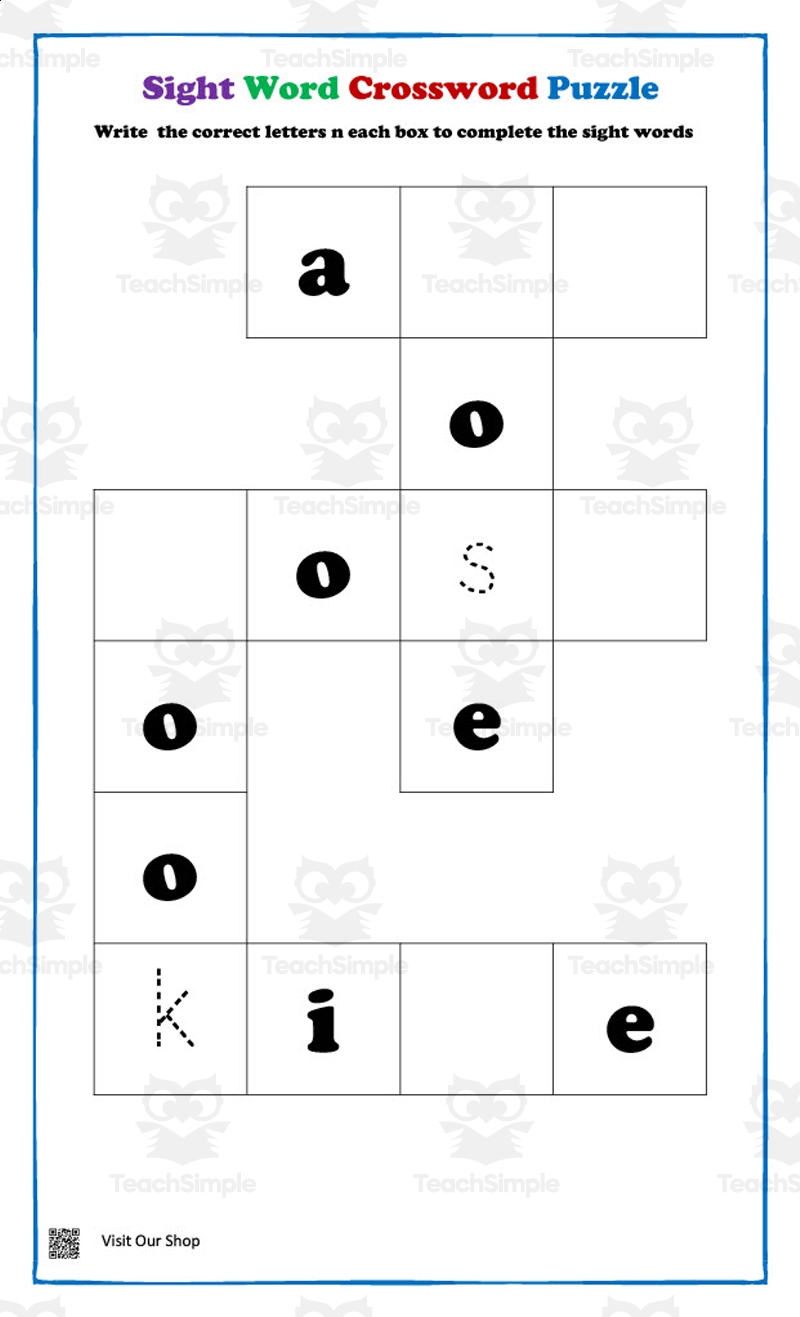 Crossword 1st Grade Printable Crossword 1st Grade Printable