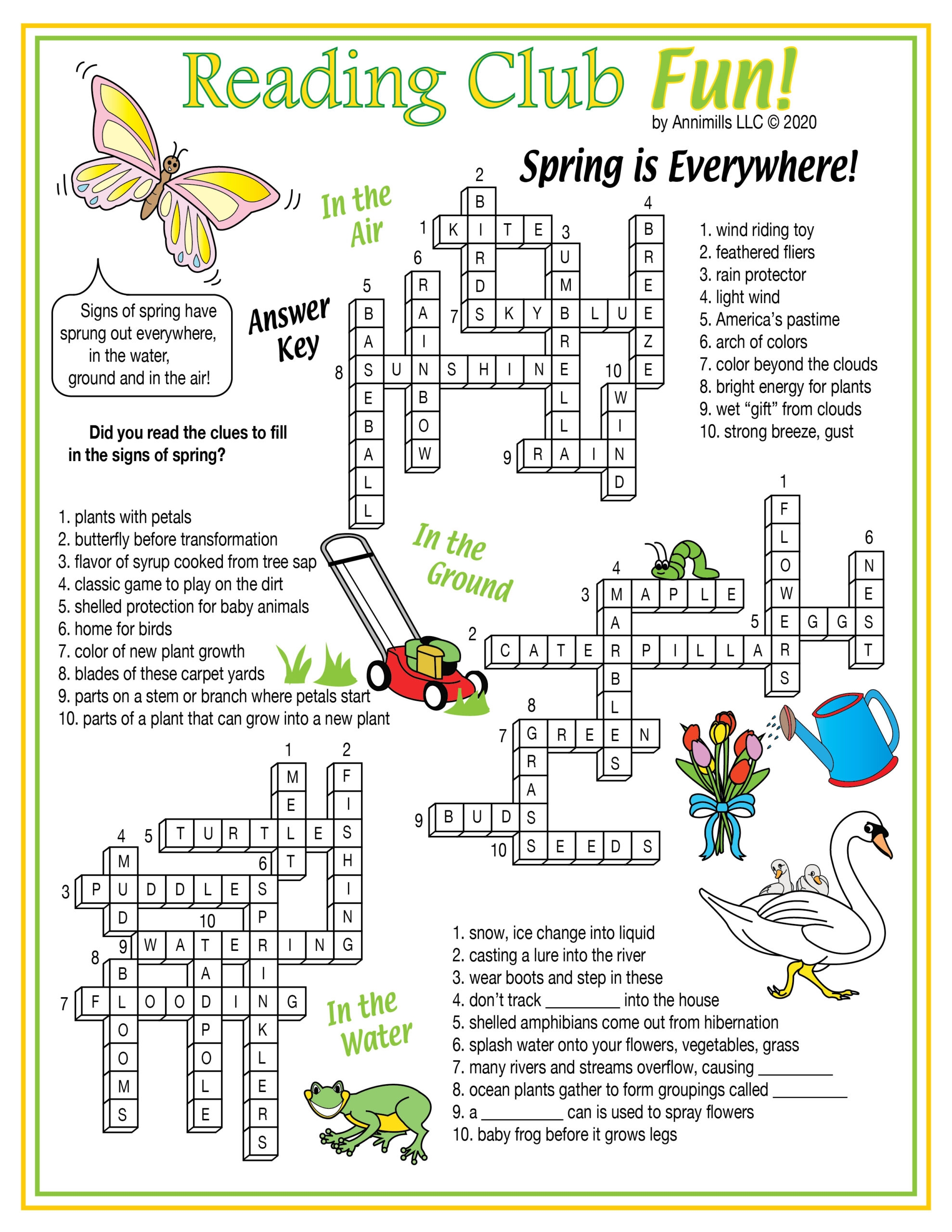 Signs Of Spring Everywhere Printable Crossword Made By Teachers
