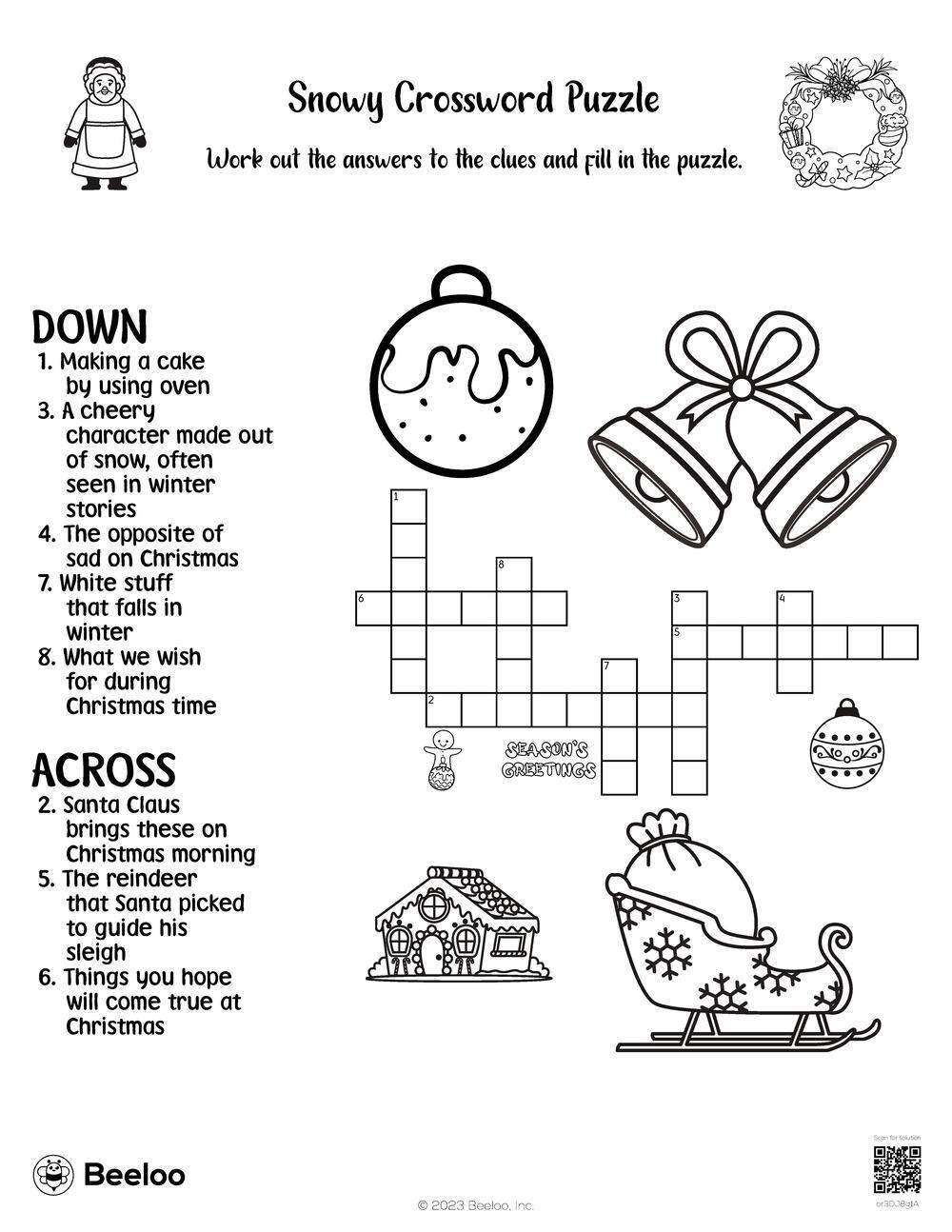 Snowy Crossword Puzzle Beeloo Printable Crafts And Activities For Kids Snowy Crossword Puzzle Beeloo Printable Crafts And Activities For Kids
