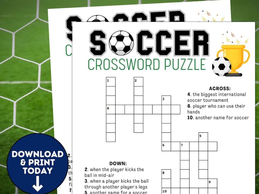 Soccer Crossword Puzzle Printable Soccer Team Party Games Soccer Games For Kids Adults World Cup Activities Birthday Games Etsy