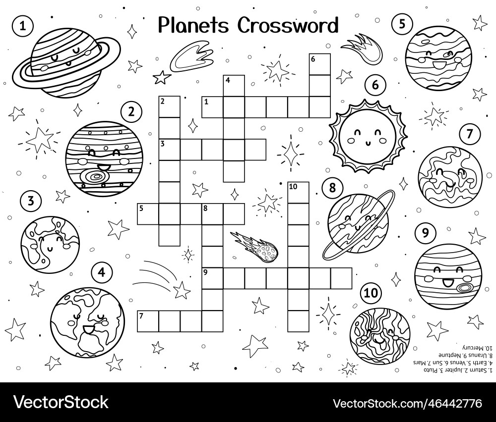 Crossword Printable Earth And Space Science
