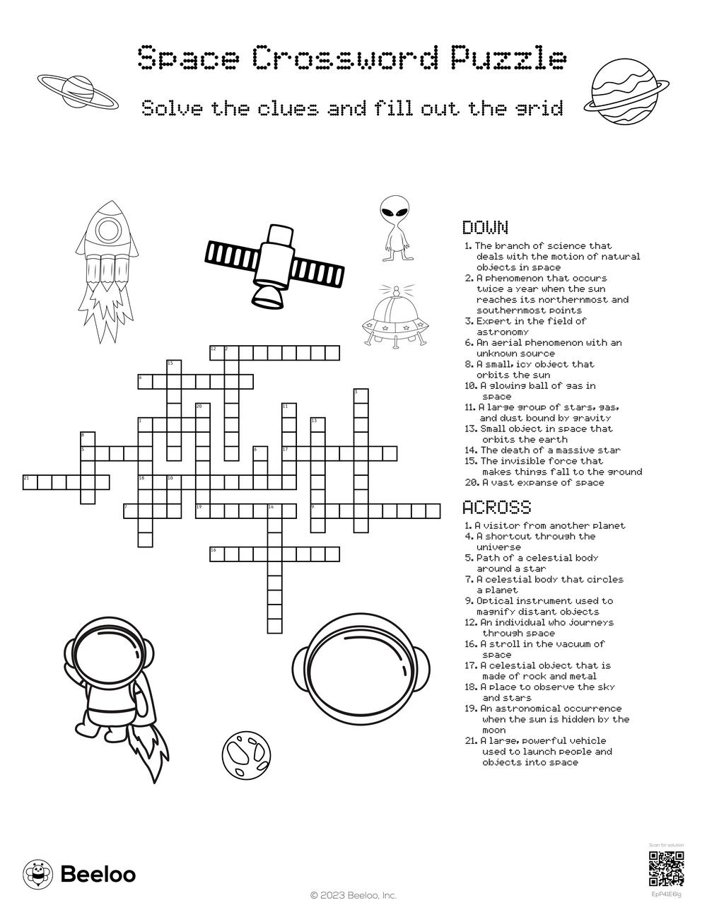 Space Crossword Puzzle Beeloo Printable Crafts And Activities For Kids Space Crossword Puzzle Beeloo Printable Crafts And Activities For Kids