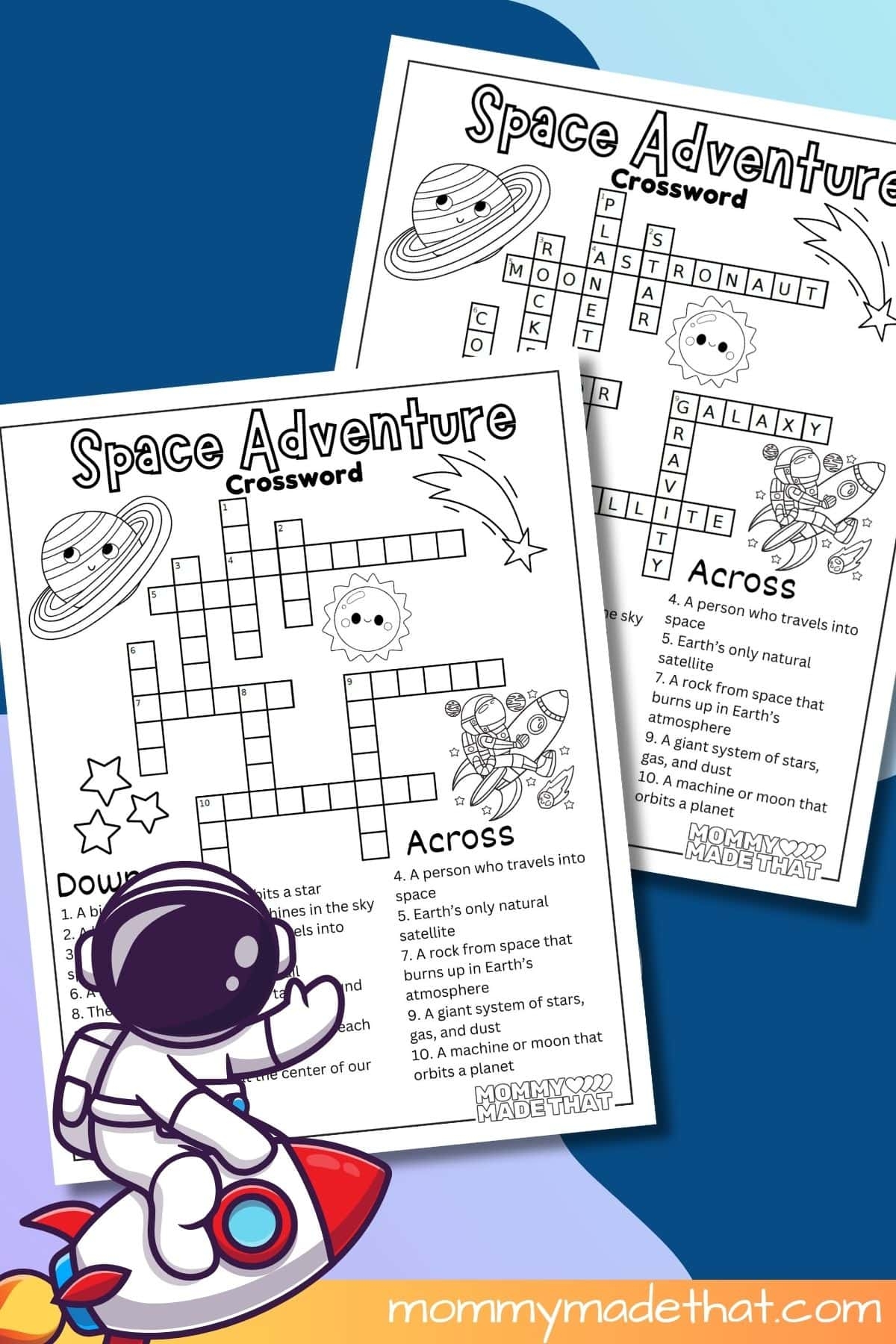 Space Crossword Puzzle For Kids Free Printable Answer Key  Space Crossword Puzzle For Kids Free Printable Answer Key