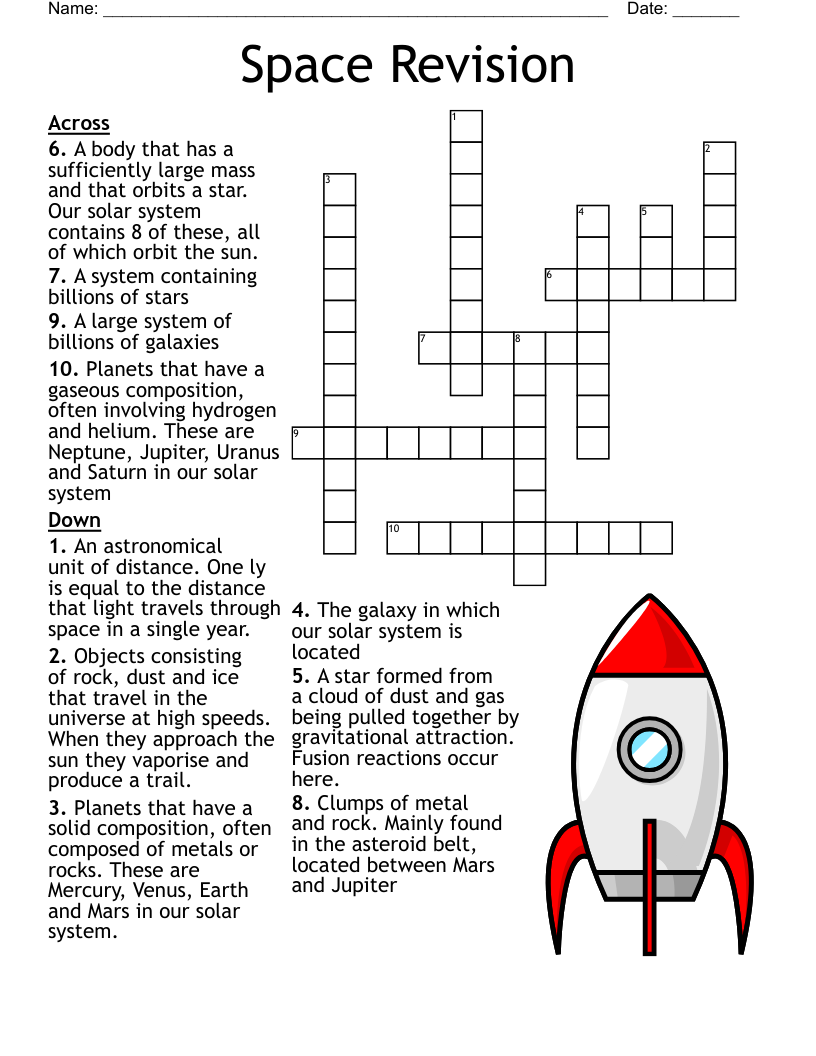 Space Revision Crossword WordMint Space Revision Crossword WordMint