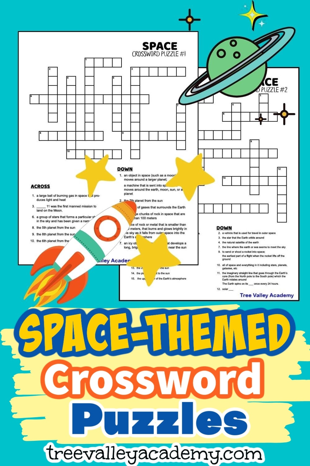 Space Themed Crossword Puzzles Grades 5 6 Space Themed Crossword Puzzles Grades 5 6
