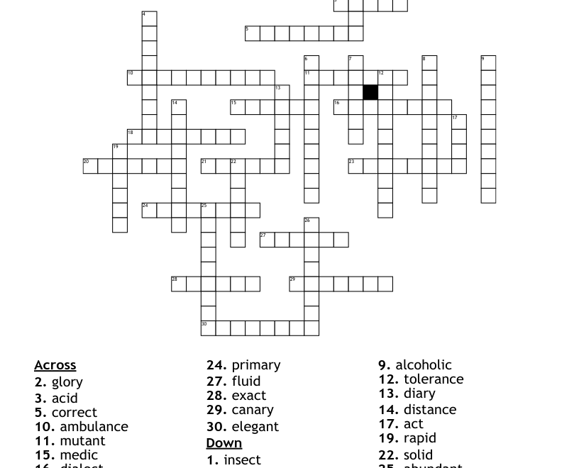Spanish Cognates Crossword WordMint