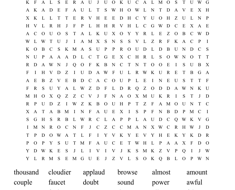 Spelling List Crossword Word Search WordMint