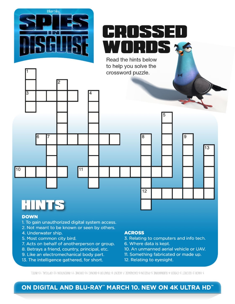 Spies In Disguise Crossword Puzzle Mama Likes This