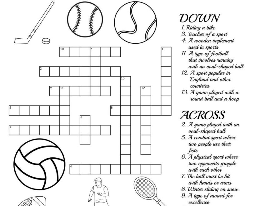 Sports Crossword Beeloo Printable Crafts And Activities For Kids