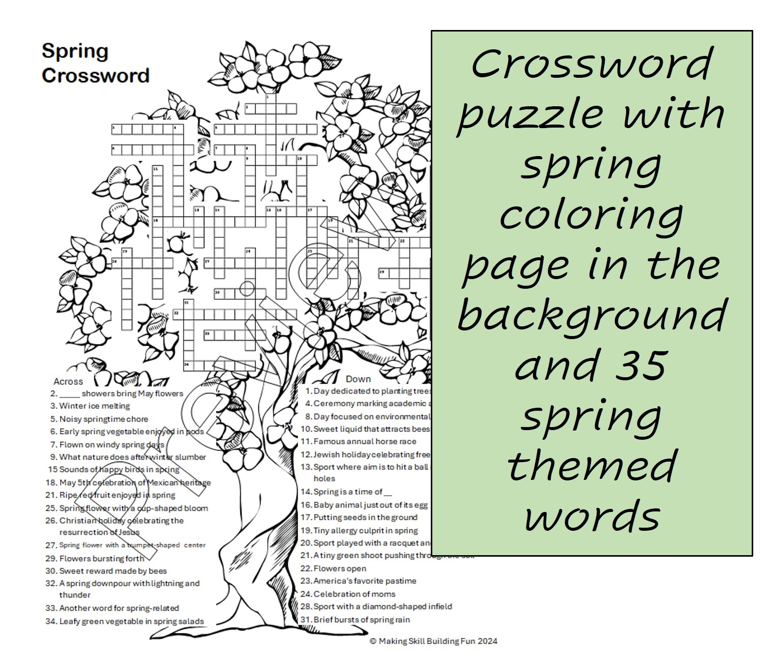 Crossword With Word Bank Printable