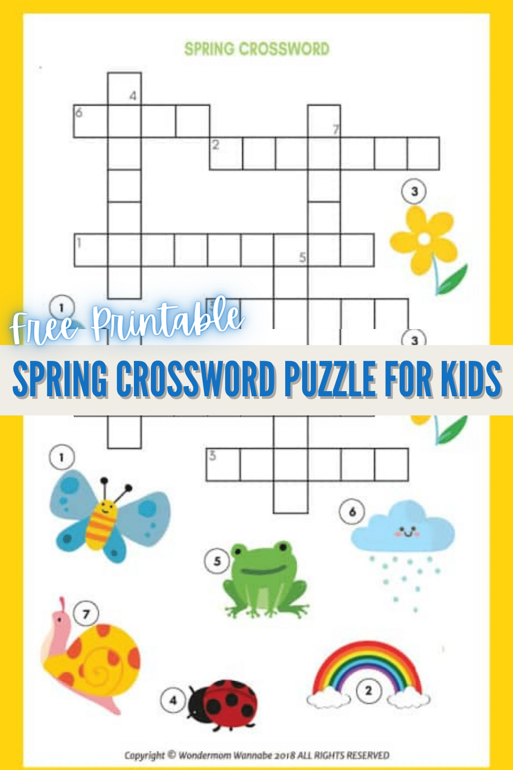 Spring Crossword Puzzle For Kids