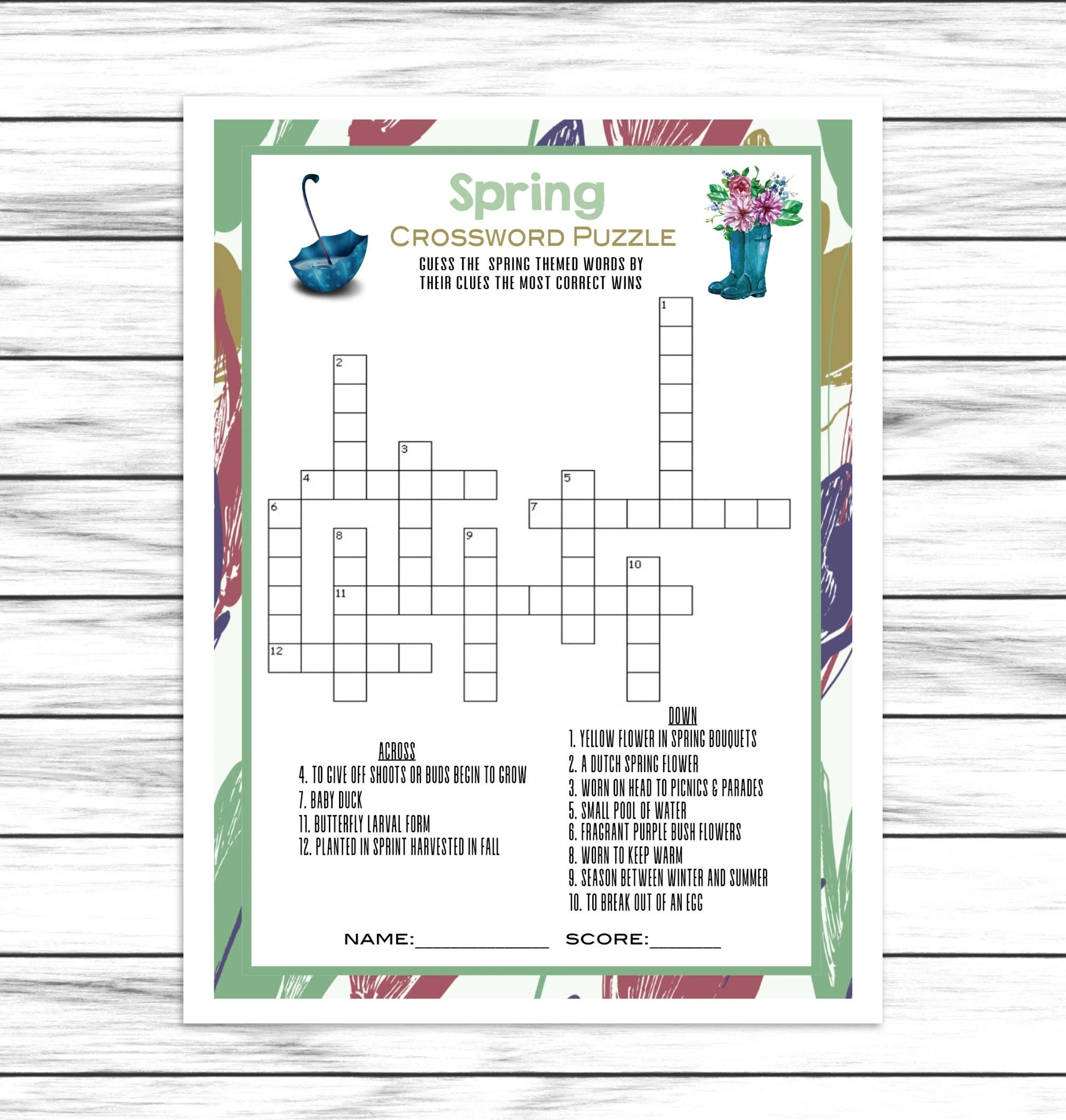 Crossword Puzzles Printable Spring Crossword Puzzles Printable Spring