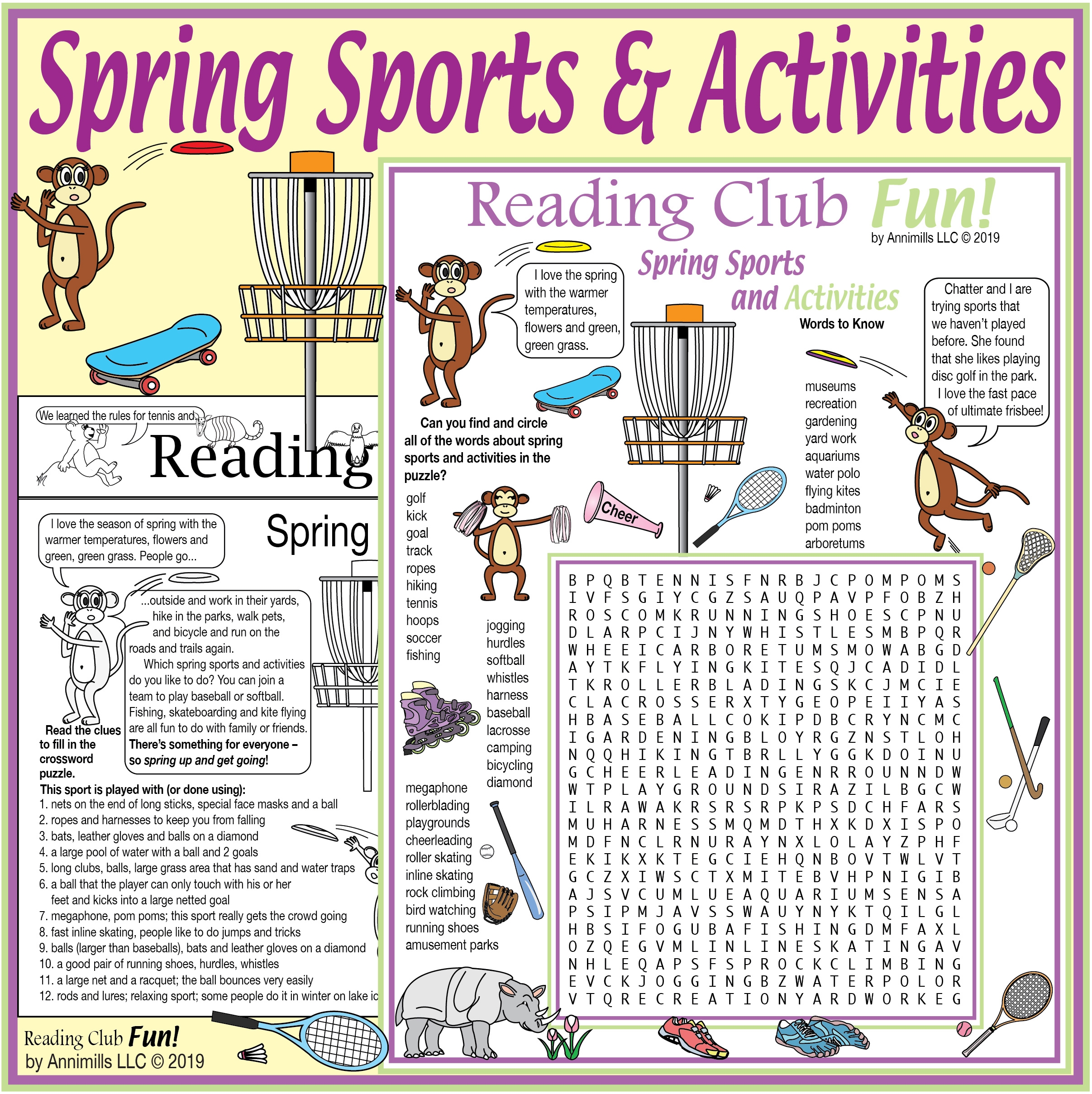 Spring Sports Activities Printable Puzzles Made By Teachers