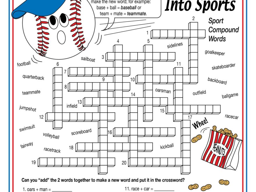 Spring Sports Compound Words Printable Crossword Made By Teachers Worksheets Library