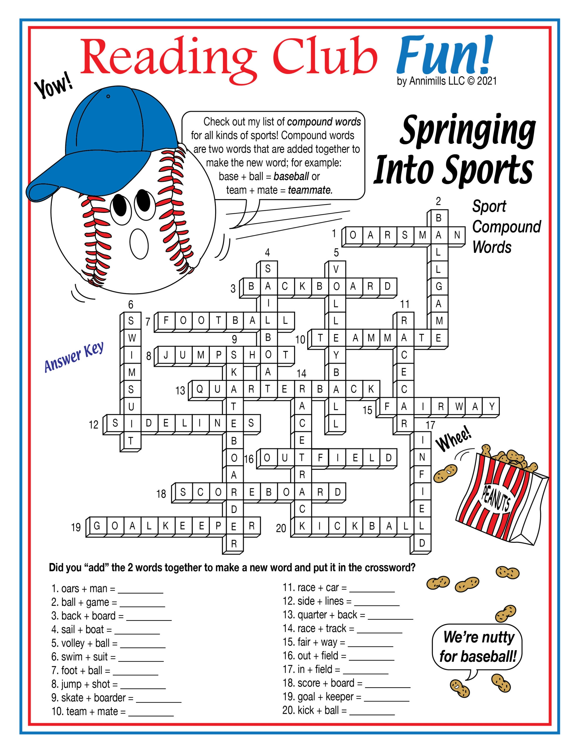 Spring Sports Compound Words Printable Crossword Made By Teachers Spring Sports Compound Words Printable Crossword Made By Teachers