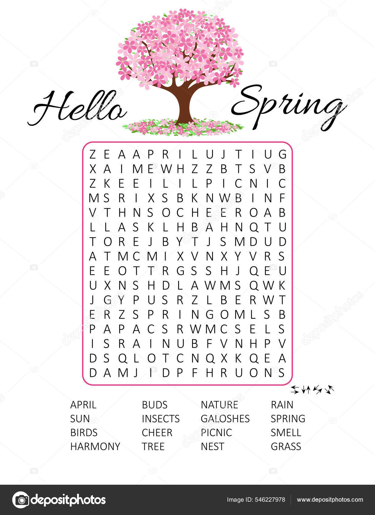 Spring Word Search Puzzle Logic Game Learning English Words Printable Stock Vector By Nebula47 546227978 Spring Word Search Puzzle Logic Game Learning English Words Printable Stock Vector By Nebula47 546227978