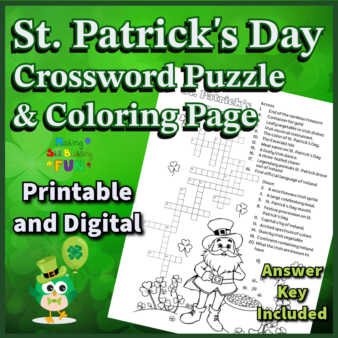 St Patrick s Day Crossword Puzzle Coloring Page With Word Bank Printable Digital 2nd Grade 3rd Grade 4th Grade 5th Grade No Prep Classful St Patrick s Day Crossword Puzzle Coloring Page With Word Bank Printable Digital 2nd Grade 3rd Grade 4th Grade 5th Grade No Prep Classful