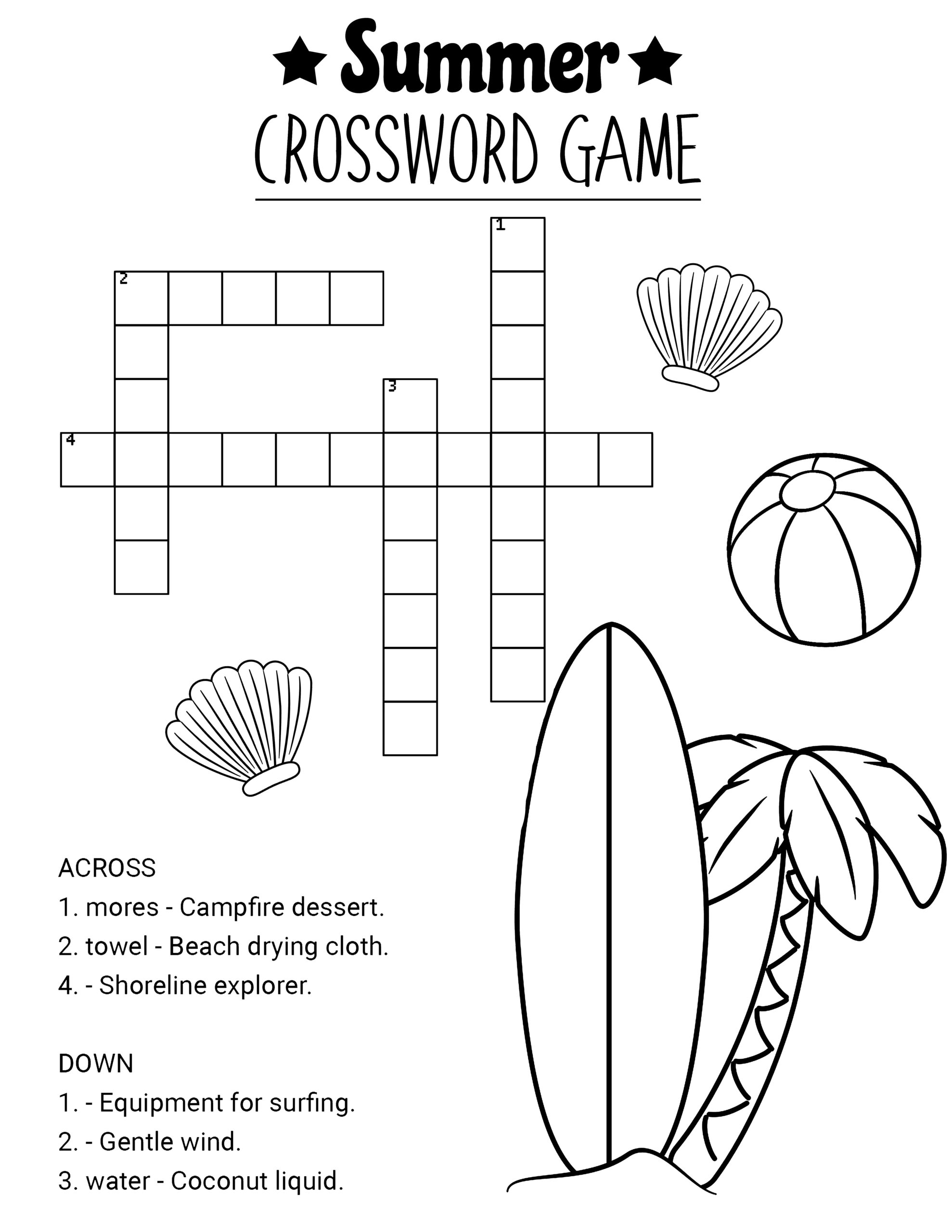 Summer Activity Worksheet Word Search Crossword Puzzles Addition subtraction Teaching Resources