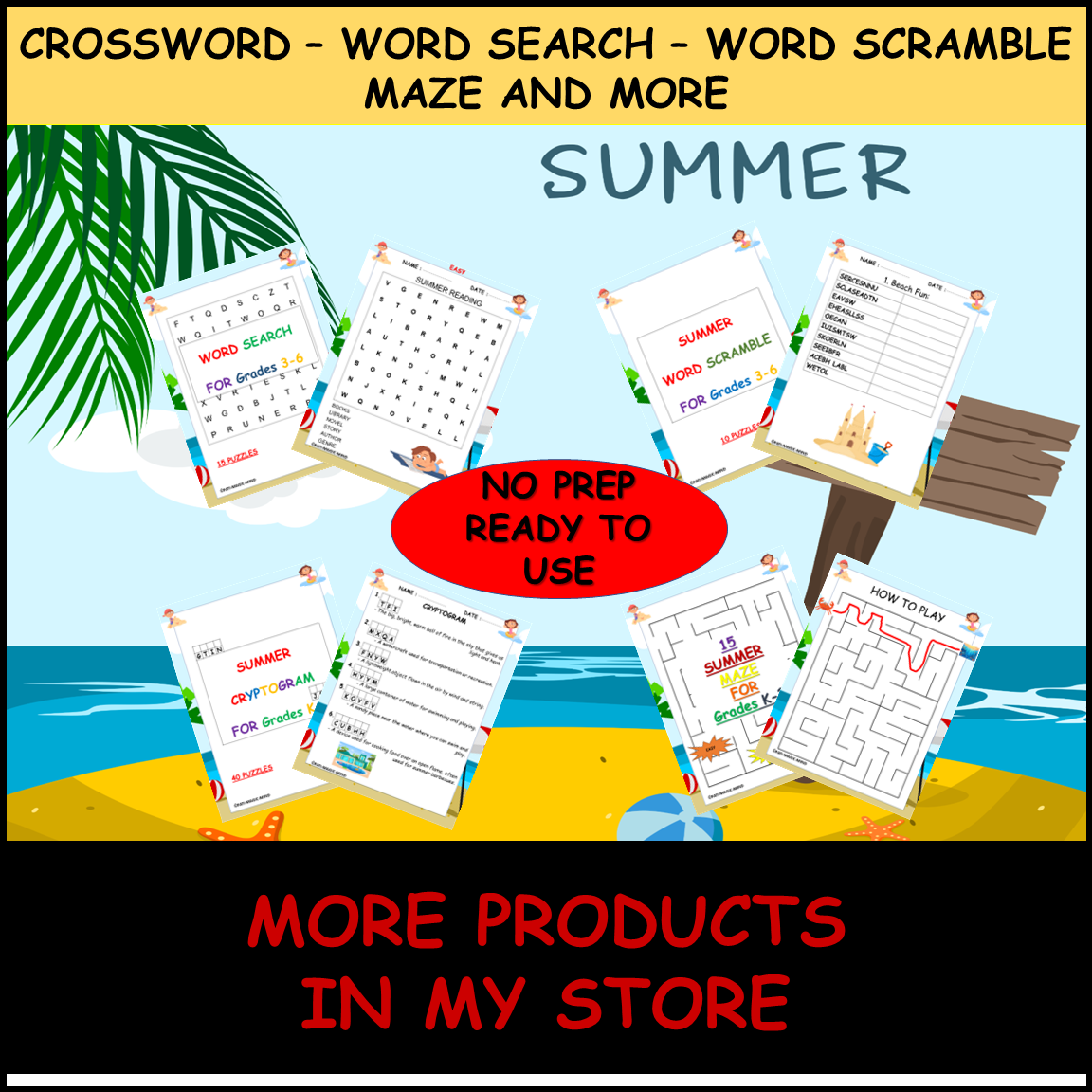 Summer Crossword Puzzle 10 Fun End Of The Year Activities Grd3 6 Printable Pages Made By Teachers Summer Crossword Puzzle 10 Fun End Of The Year Activities Grd3 6 Printable Pages Made By Teachers