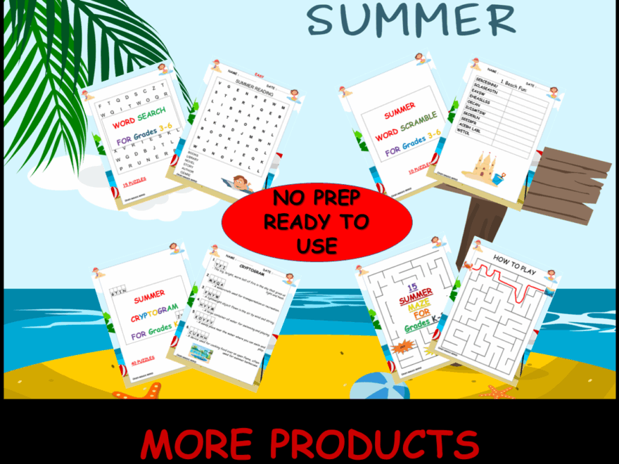 Summer Crossword Puzzle Free Printable End Of The Year Activities For Grades 3 6 Made By Teachers