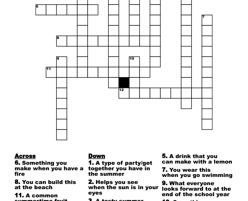 SUMMER Crossword WordMint