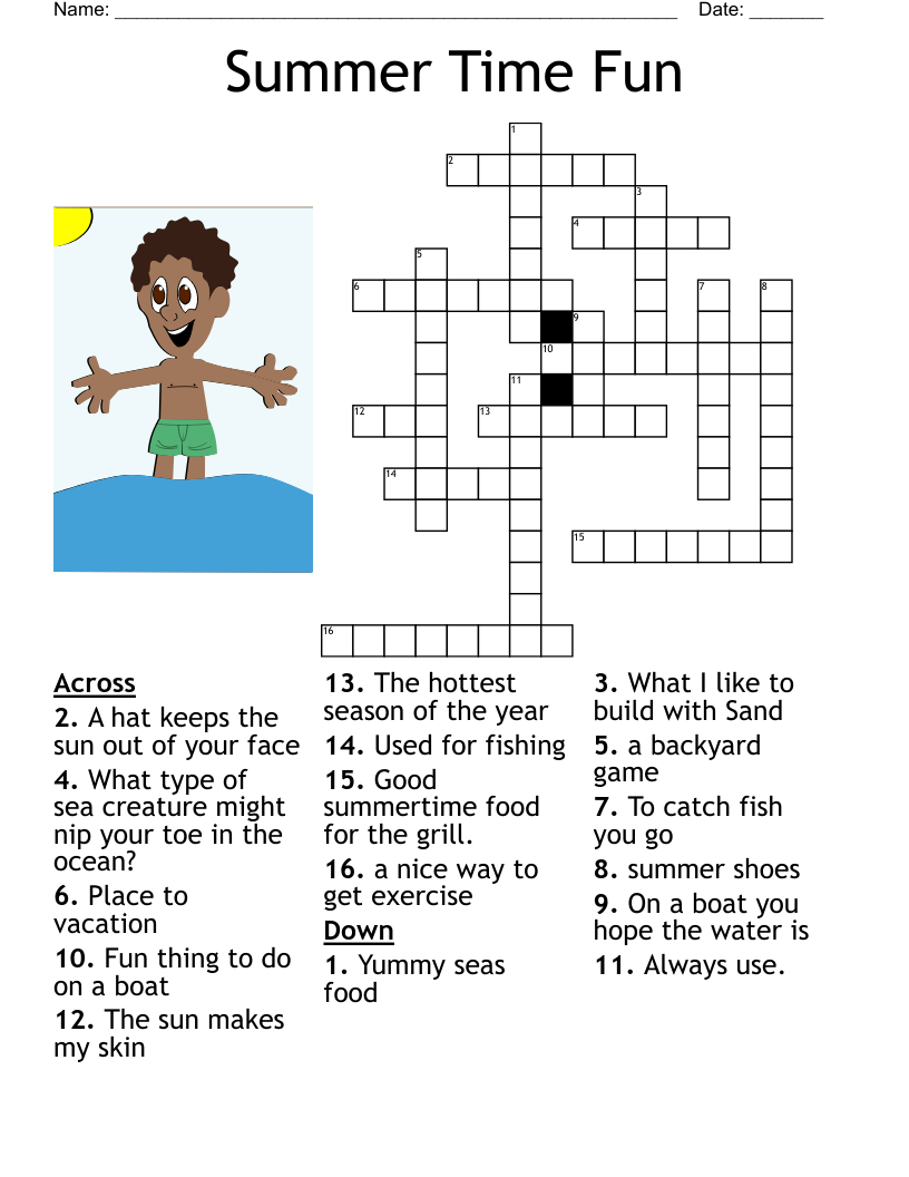 Summer Crossword WordMint Summer Crossword WordMint