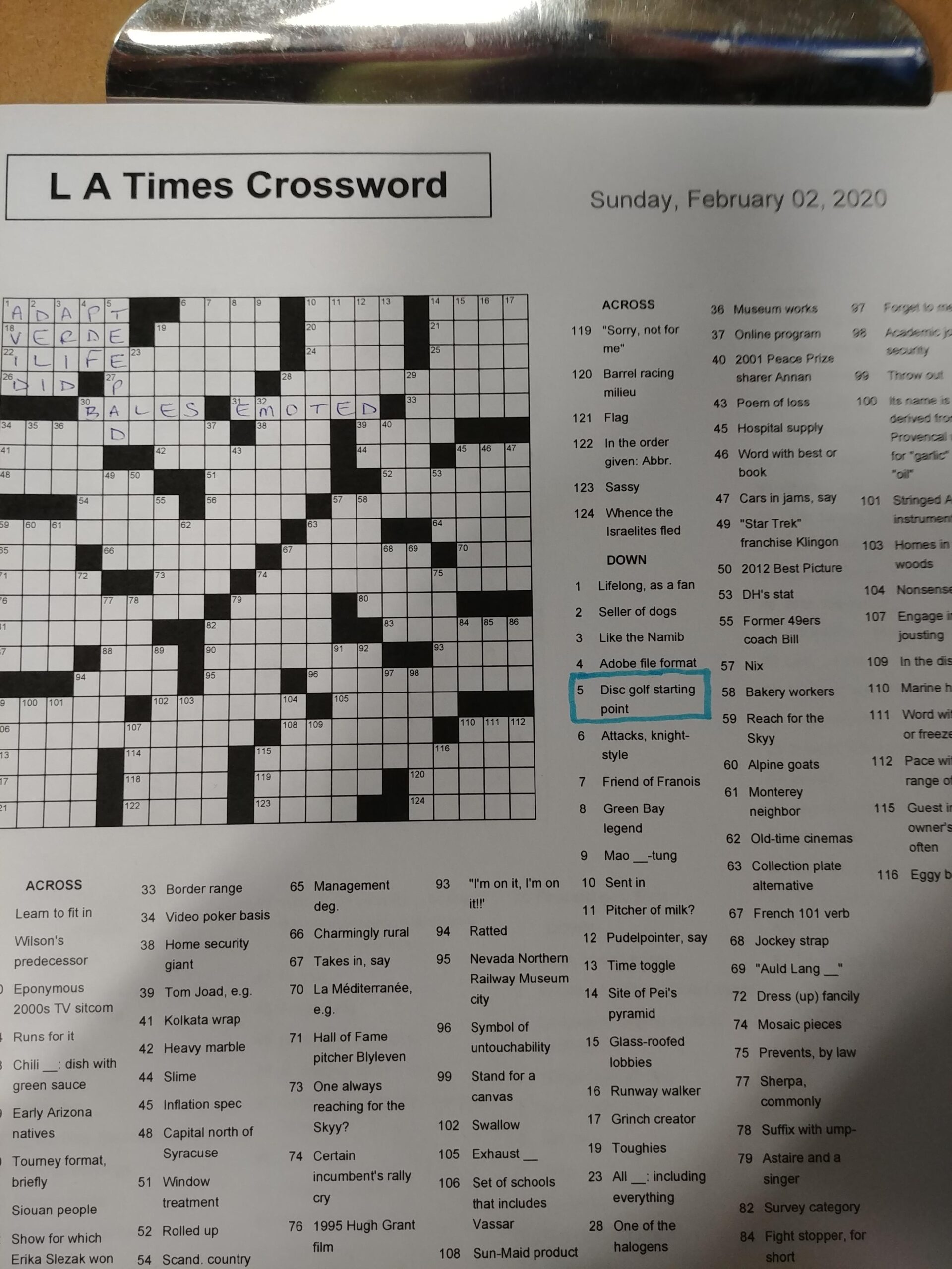 Sunday LA Times Crossword Puzzle R discgolf Sunday LA Times Crossword Puzzle R discgolf