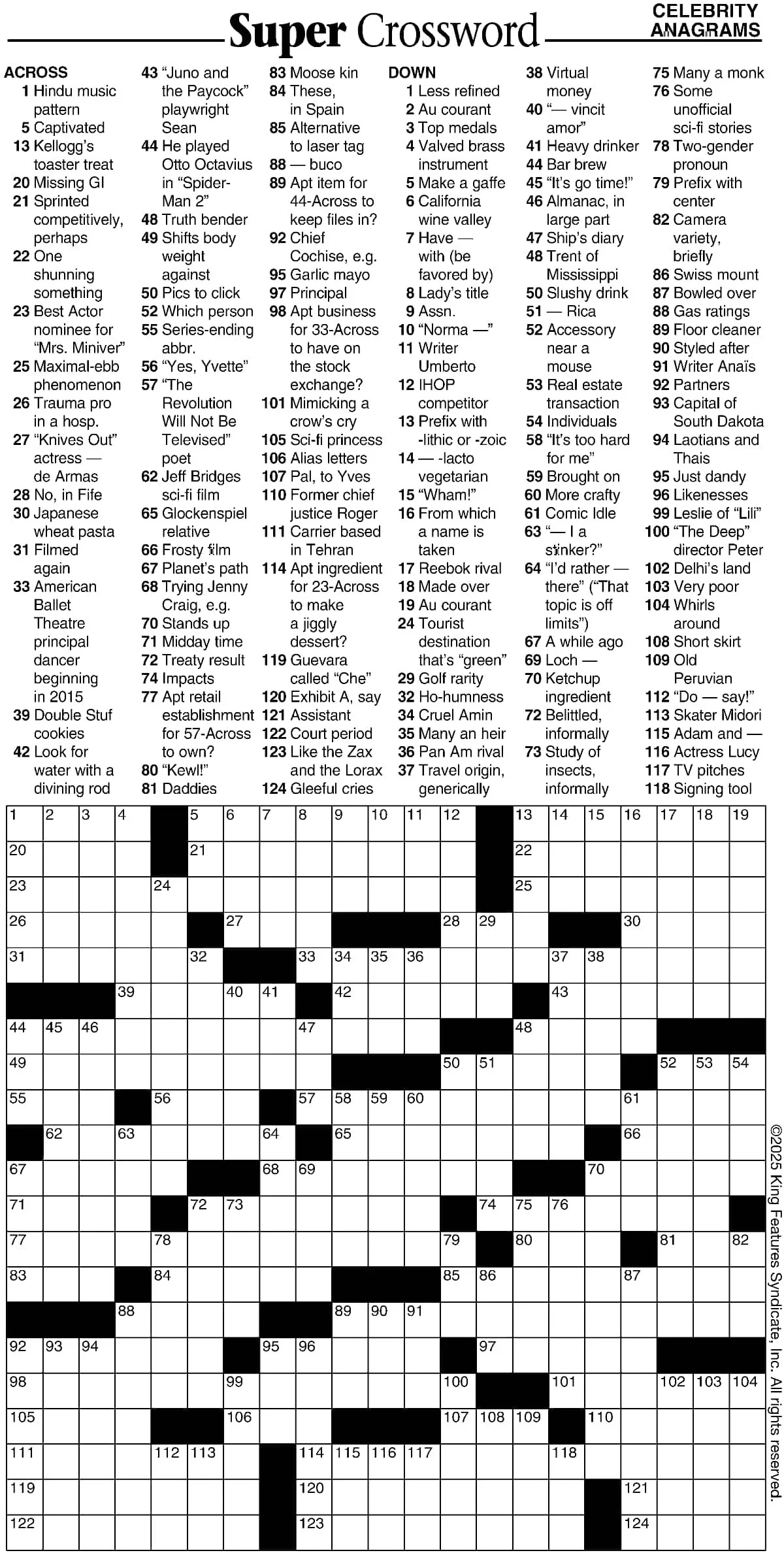 Super Crossword Celebrity Anagrams Your West Central Voice Super Crossword Celebrity Anagrams Your West Central Voice