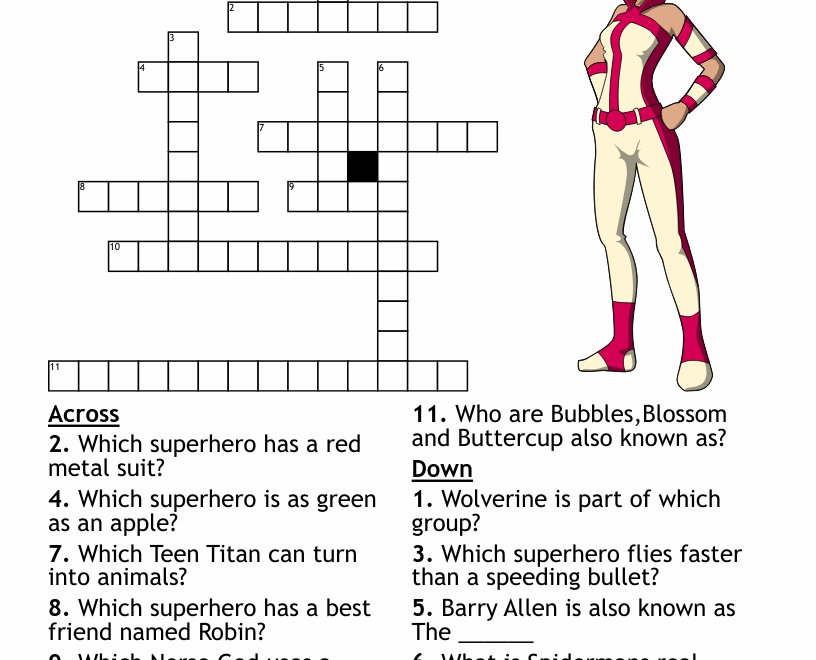 Super Heroes Crossword WordMint