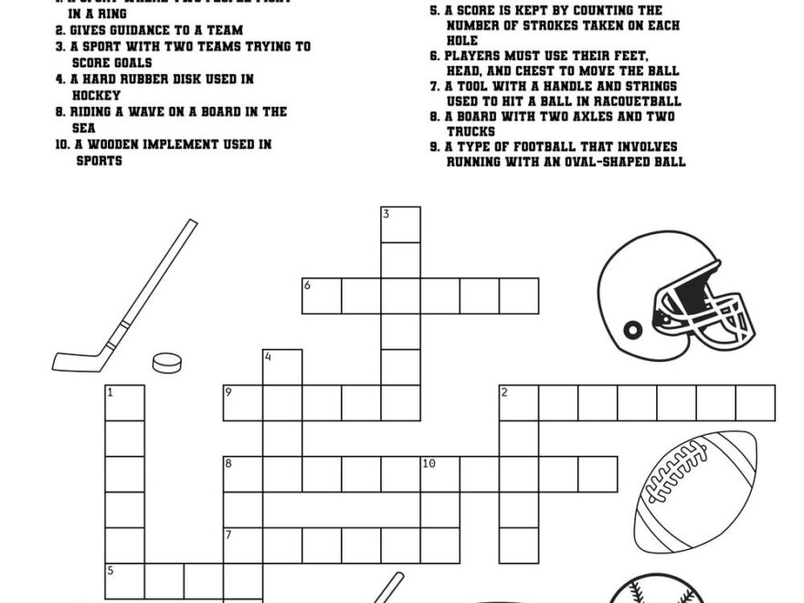 Team Sport Crossword Beeloo Printable Crafts And Activities For Kids