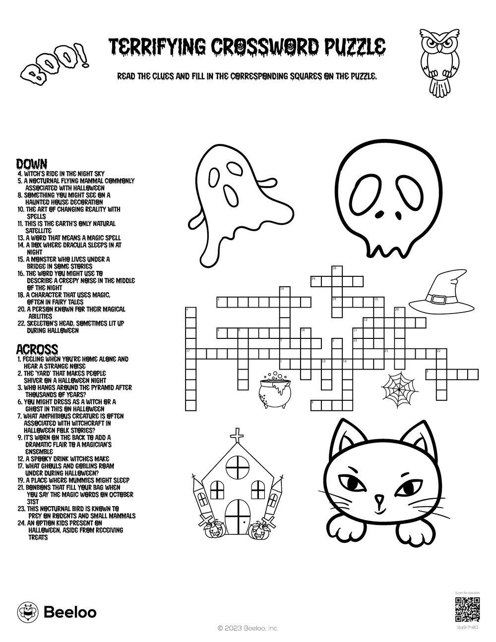 Halloween Crossword Printable