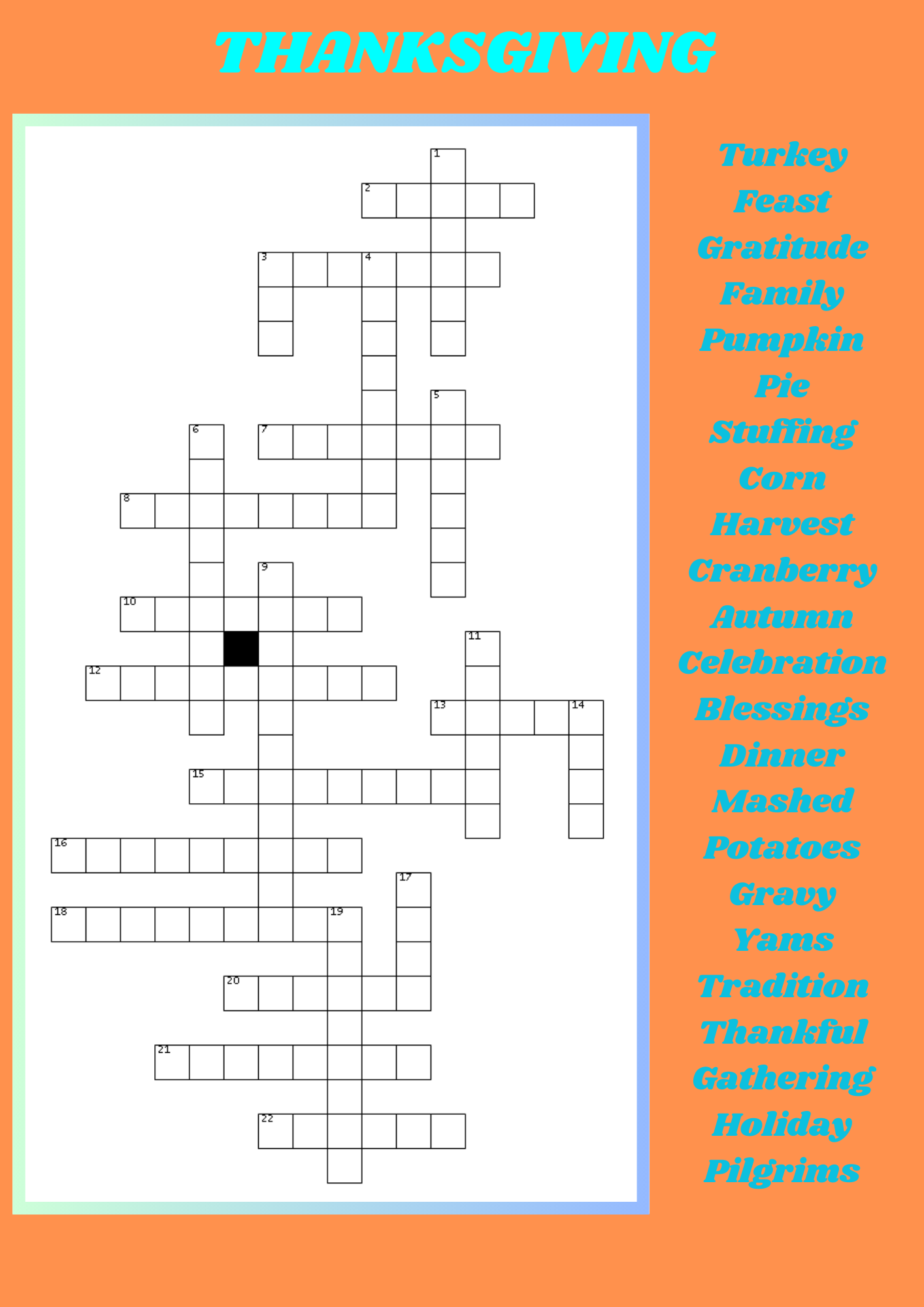 Free Printable Beginner Criss Cross Crossword Puzzles