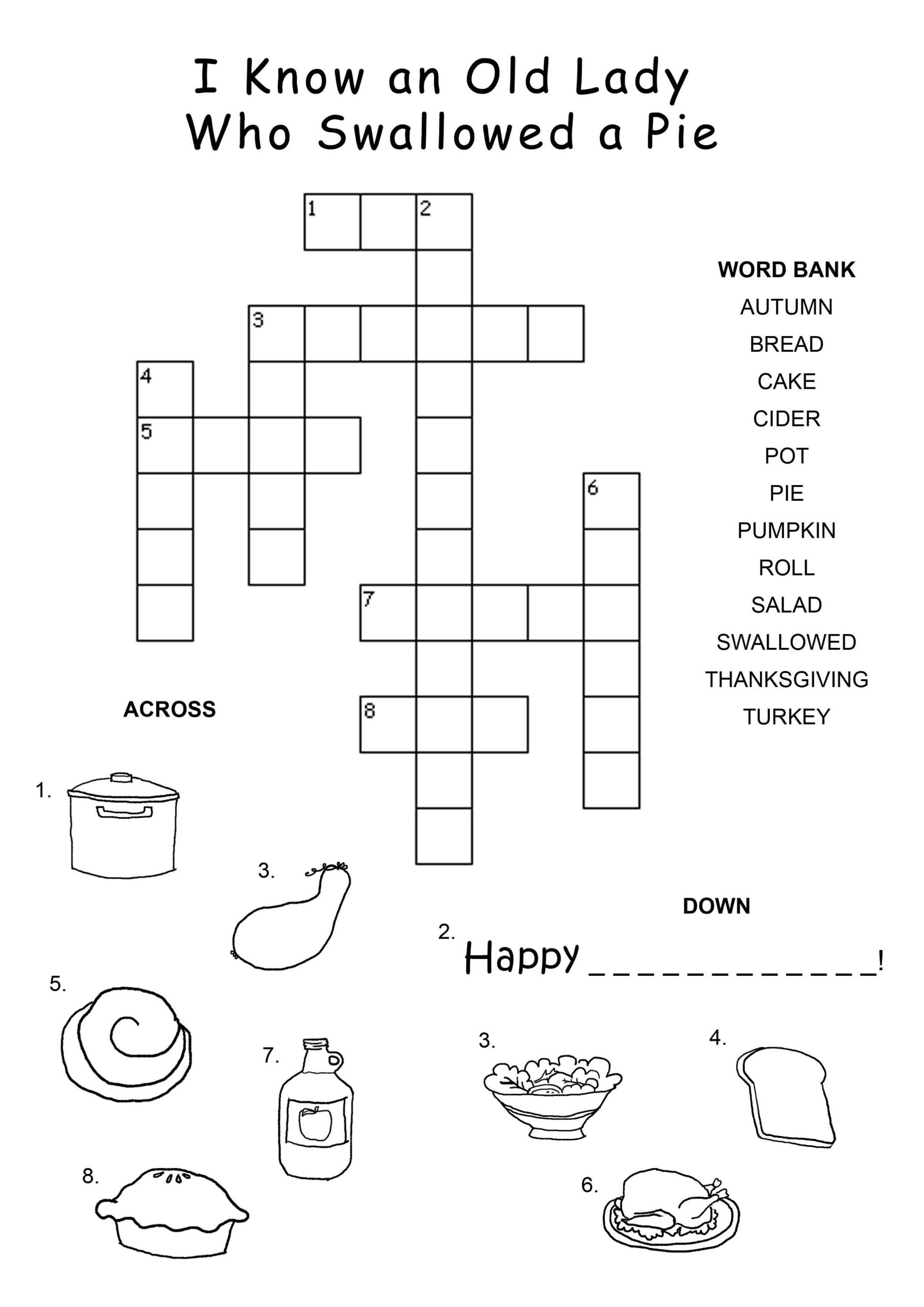 Thanksgiving Crossword Puzzle Best Coloring Pages For Kids Thanksgiving Crossword Puzzle Best Coloring Pages For Kids