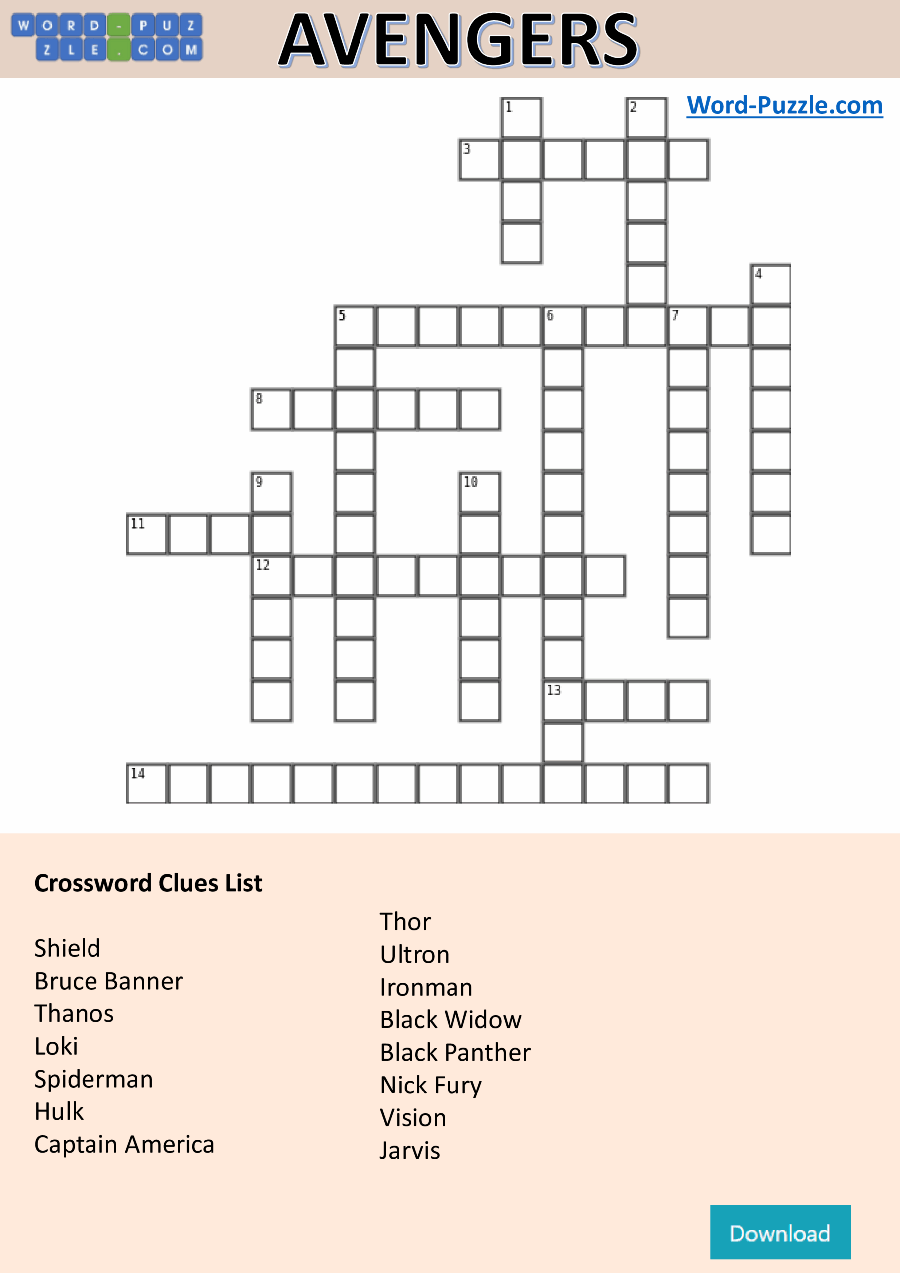 The Avengers Crossword Templates At Allbusinesstemplates The Avengers Crossword Templates At Allbusinesstemplates