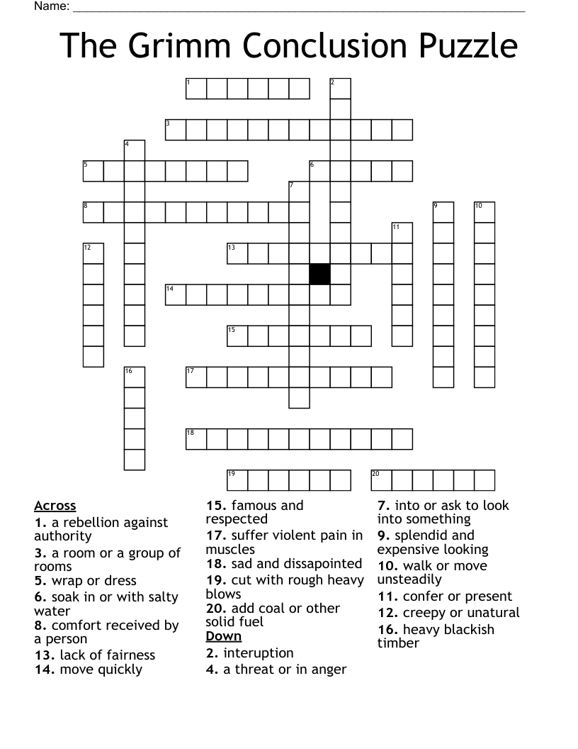 The Grimm Conclusion Puzzle Crossword WordMint The Grimm Conclusion Puzzle Crossword WordMint