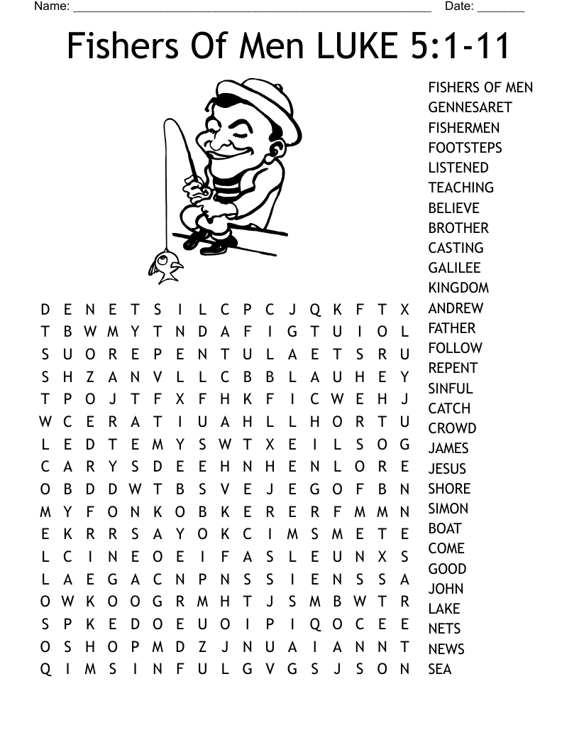 The Miraculous Catch Of Fish Crossword WordMint The Miraculous Catch Of Fish Crossword WordMint