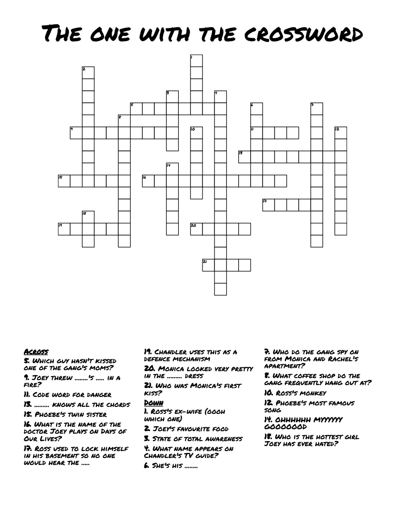 Free Printable Tv Guide Crossword Puzzles