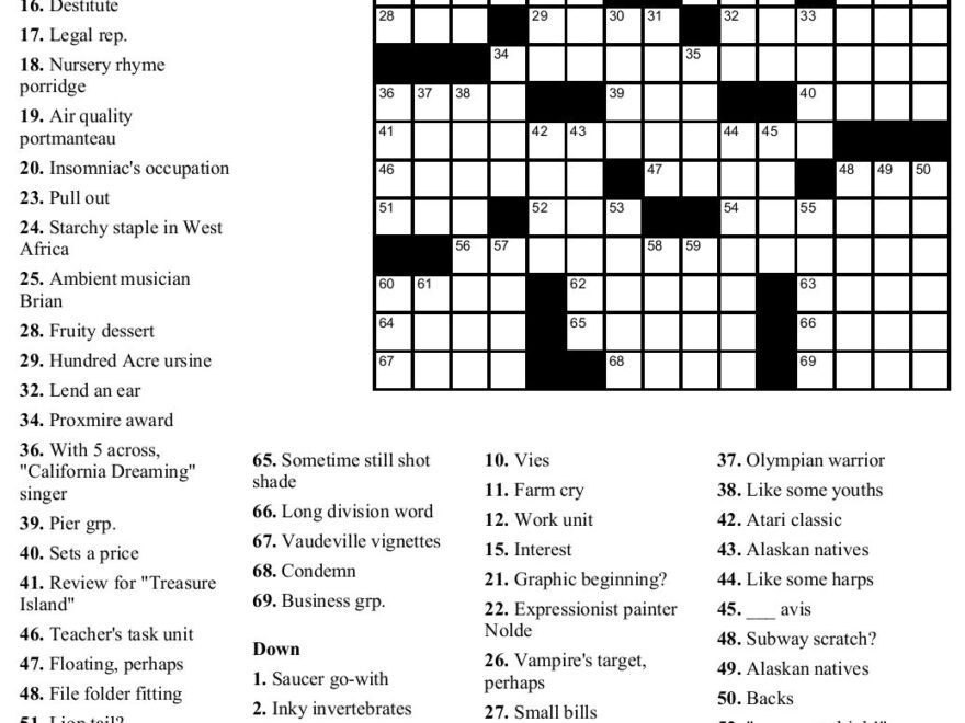 Thomas Joseph Crossword Printable Version Worksheets Library