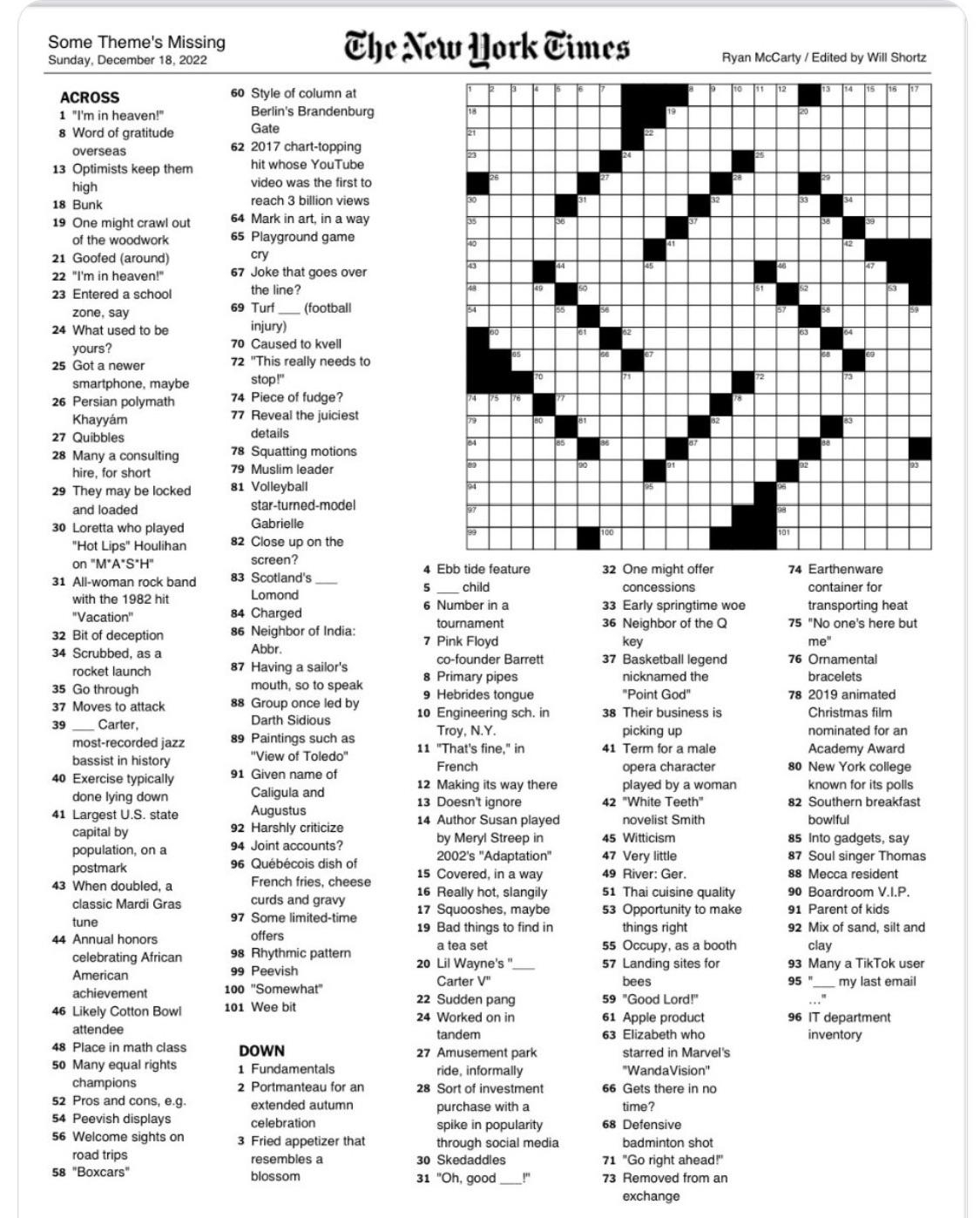 Today s NY Times Crossword R AccidentalRacism Today s NY Times Crossword R AccidentalRacism