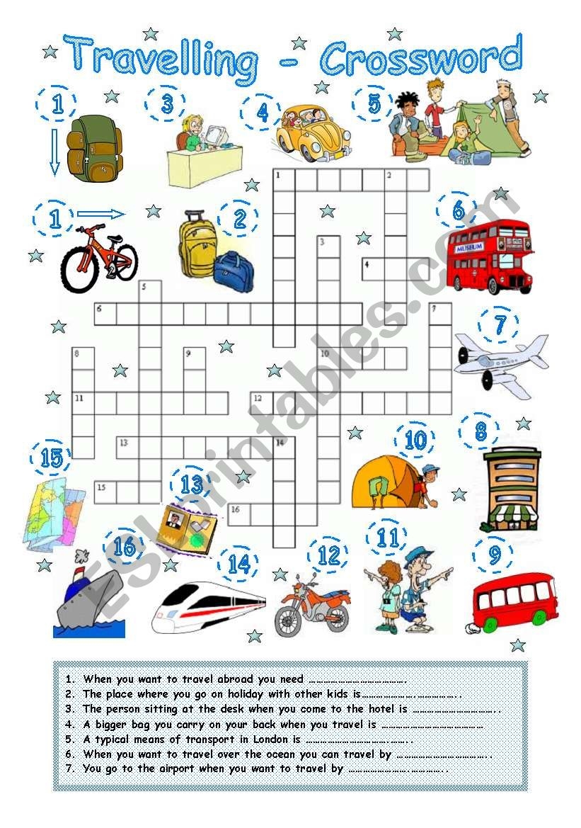 Travelling 2 Crossword ESL Worksheet By Mish cz Worksheets Library Travelling 2 Crossword ESL Worksheet By Mish cz Worksheets Library