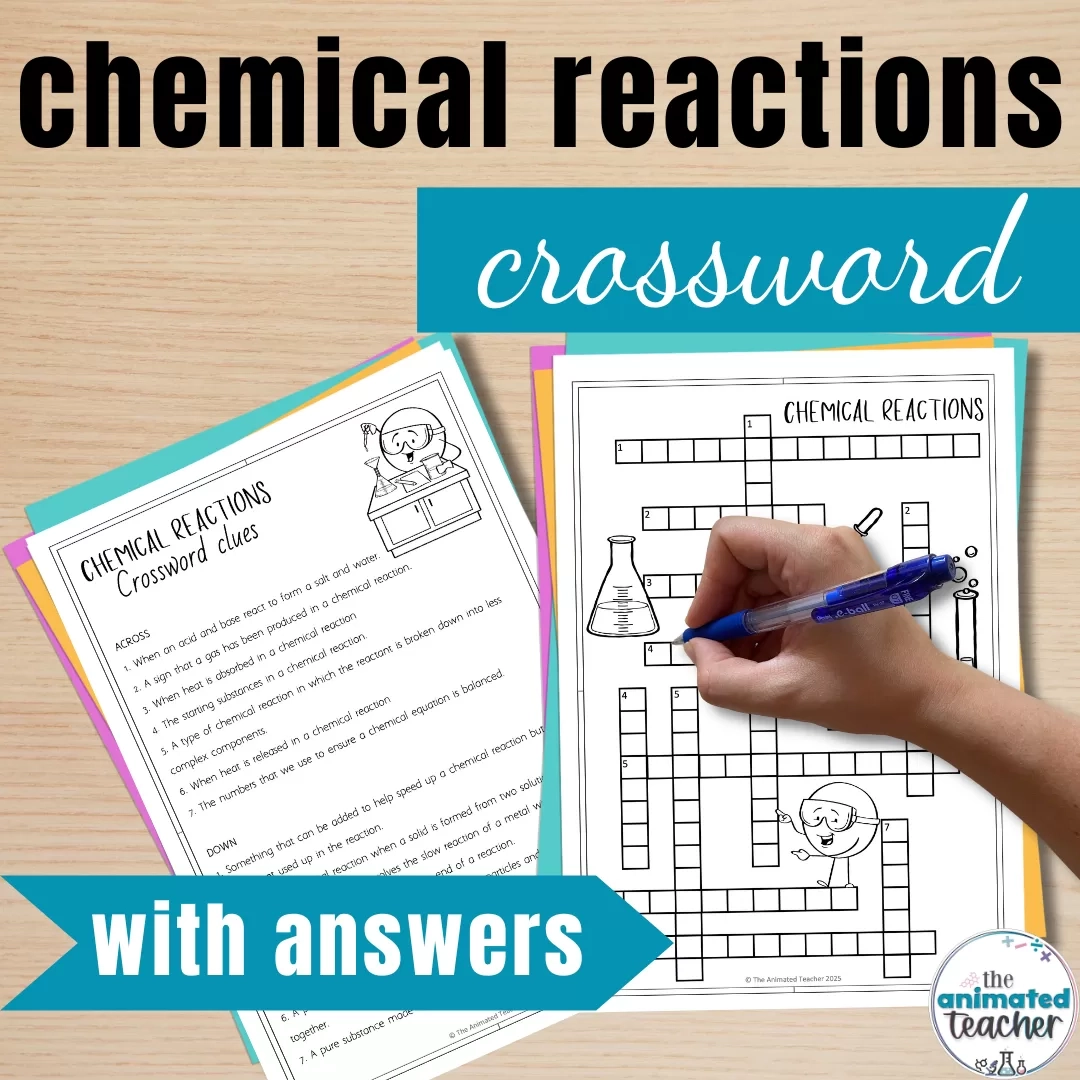 Chemical Reactions Crosswords Printable Chemical Reactions Crosswords Printable