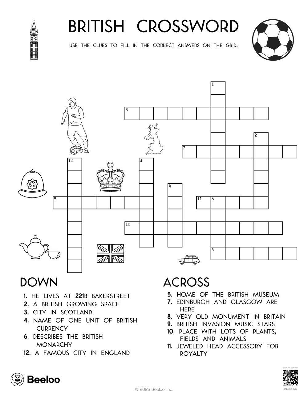 United Kingdom themed Crossword Puzzles Beeloo Printable Crafts Worksheets Library United Kingdom themed Crossword Puzzles Beeloo Printable Crafts Worksheets Library