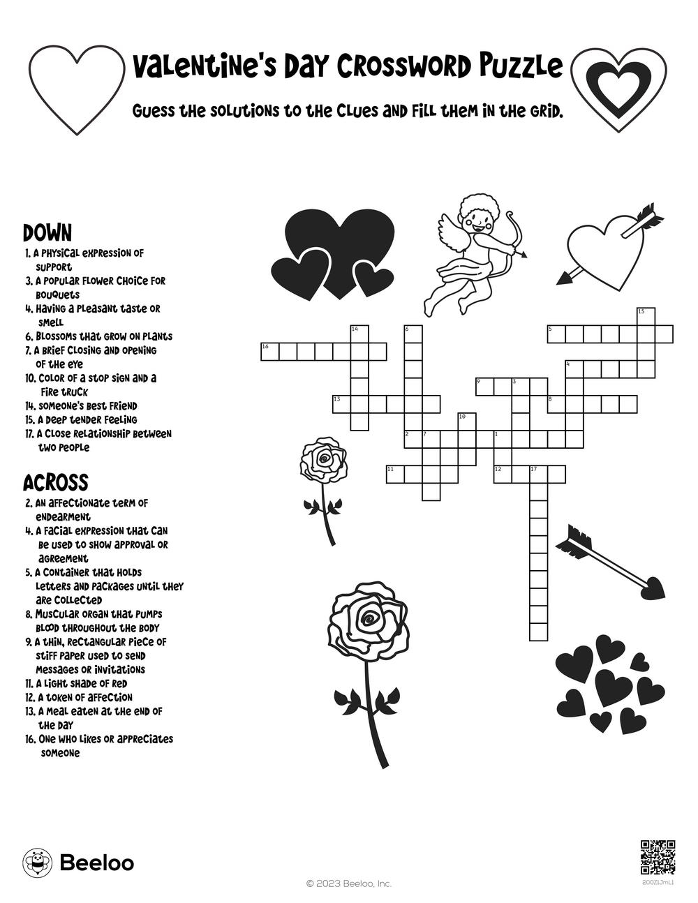 Valentine s Day Crossword Puzzle Beeloo Printable Crafts And Activities For Kids Valentine s Day Crossword Puzzle Beeloo Printable Crafts And Activities For Kids