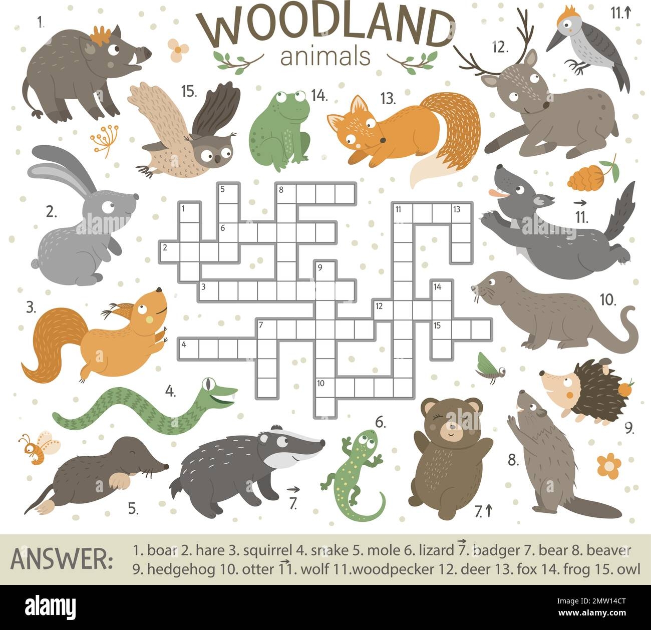 Vector Crossword Puzzle With Forest Animals Bright And Colorful Quiz For Children Educational Activity With Fox Wolf Bear Squirrel Hare Deer Stock Vector Image Art Alamy Vector Crossword Puzzle With Forest Animals Bright And Colorful Quiz For Children Educational Activity With Fox Wolf Bear Squirrel Hare Deer Stock Vector Image Art Alamy