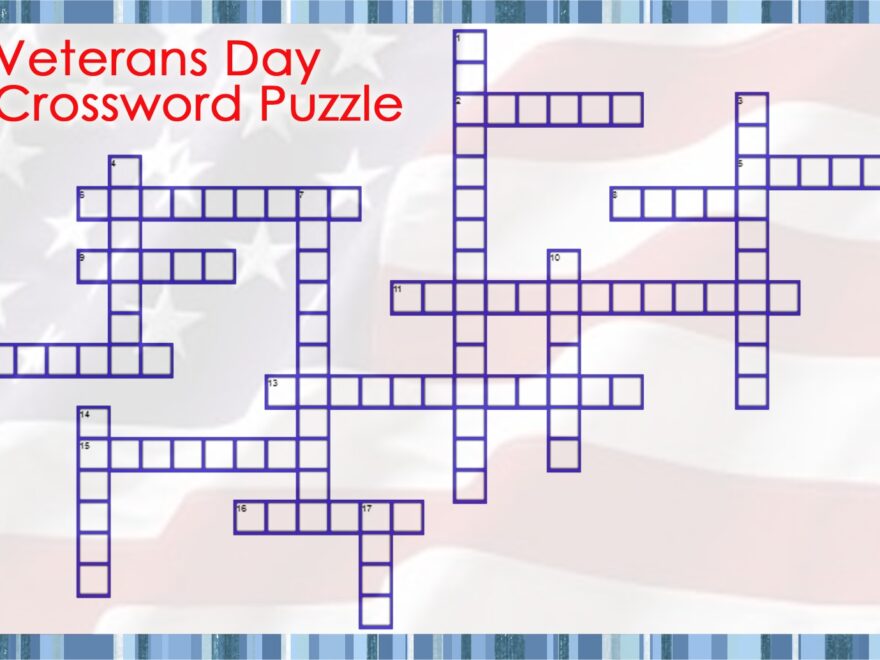 Veterans Day Crossword Puzzle Home Grown Fun