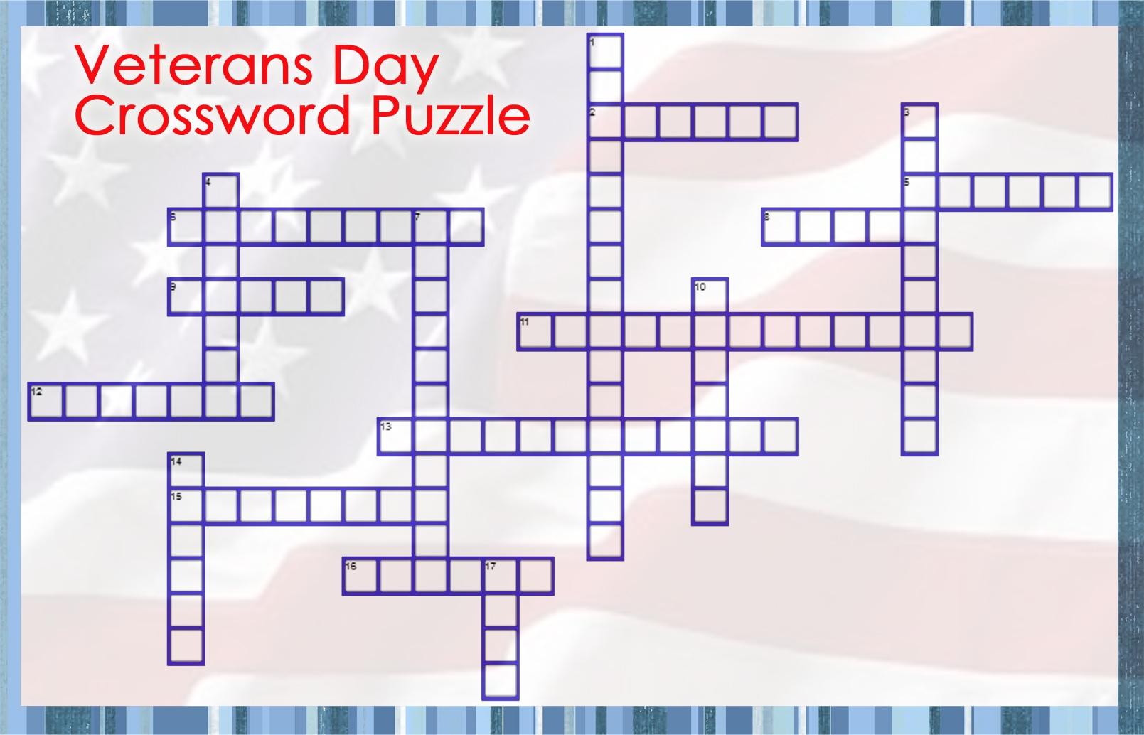 Veterans Day Crossword Puzzle Home Grown Fun Veterans Day Crossword Puzzle Home Grown Fun