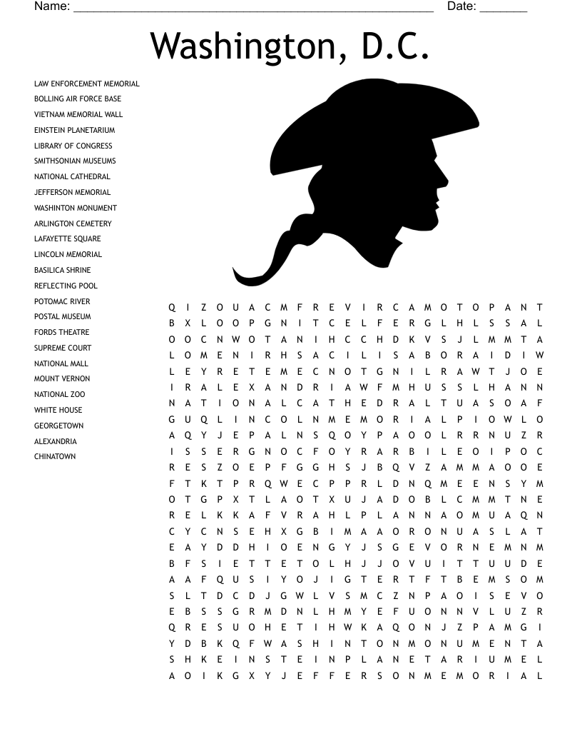 Washington D C Crossword Puzzle WordMint Washington D C Crossword Puzzle WordMint