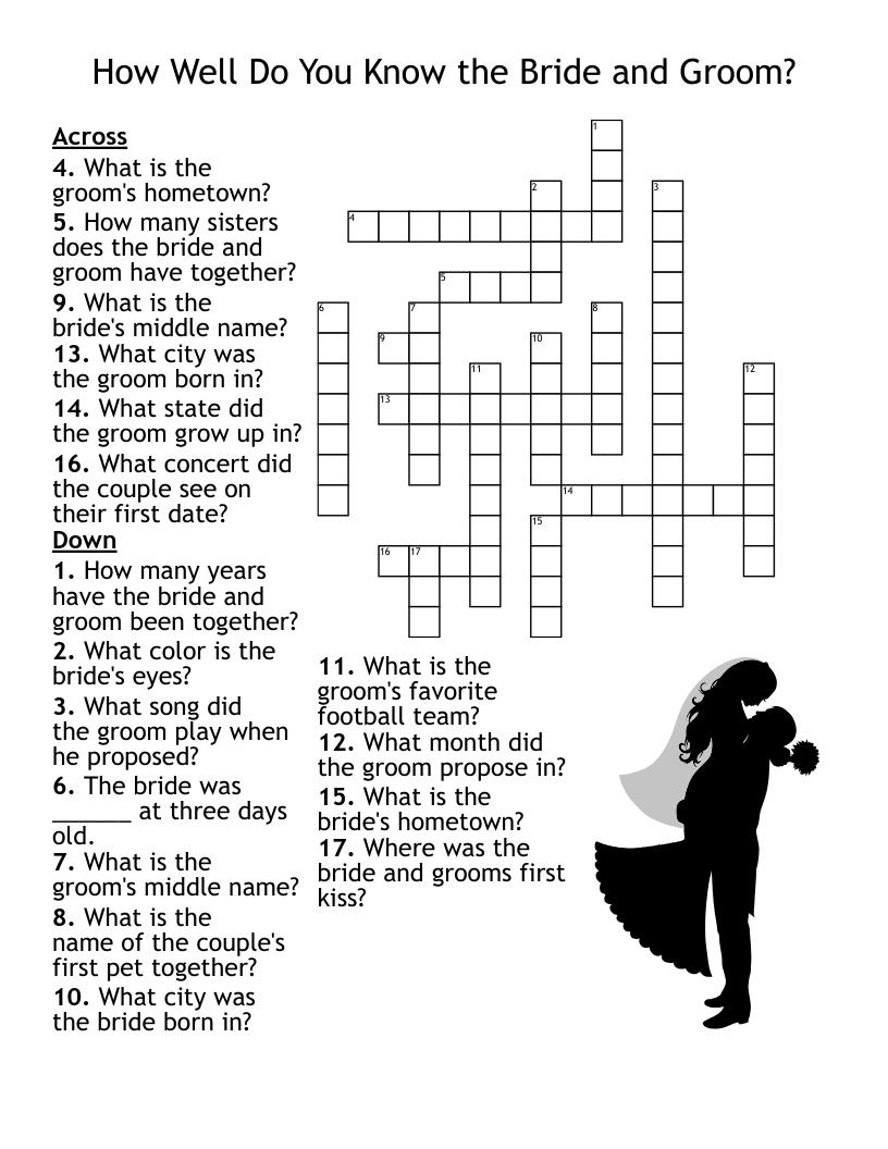 Wedding Crossword WordMint Wedding Crossword WordMint