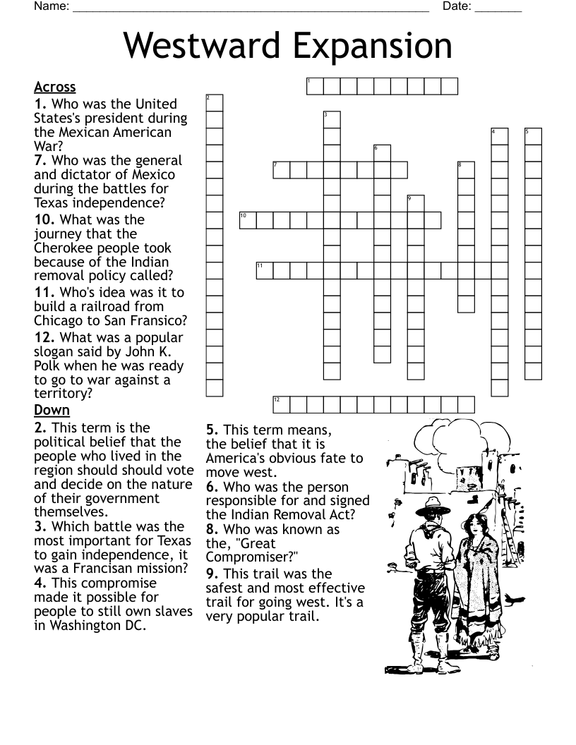 Westward Expansion Crossword WordMint