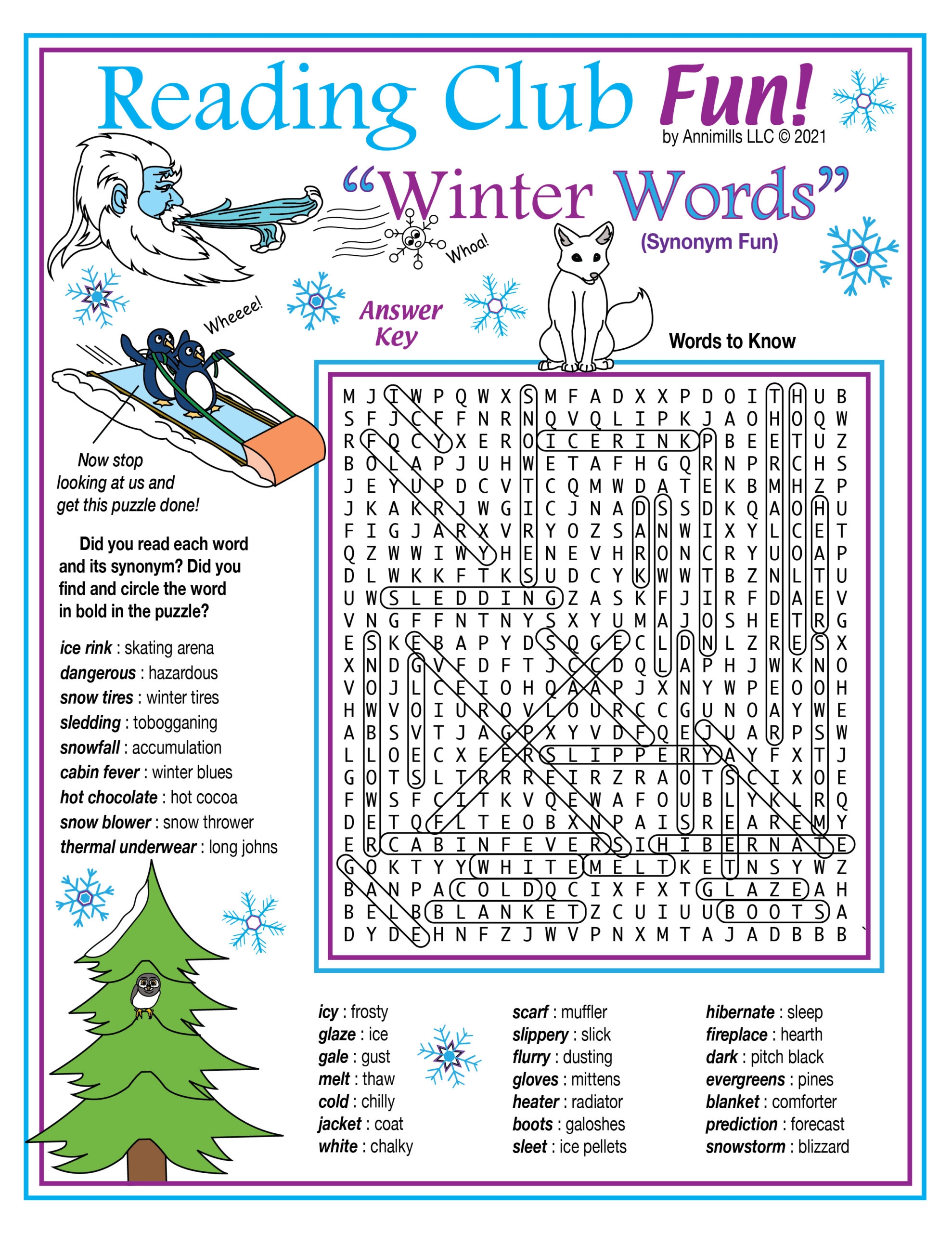 Winter Vocabulary Synonyms Printable Crossword Puzzle Word Search Made By Teachers Winter Vocabulary Synonyms Printable Crossword Puzzle Word Search Made By Teachers